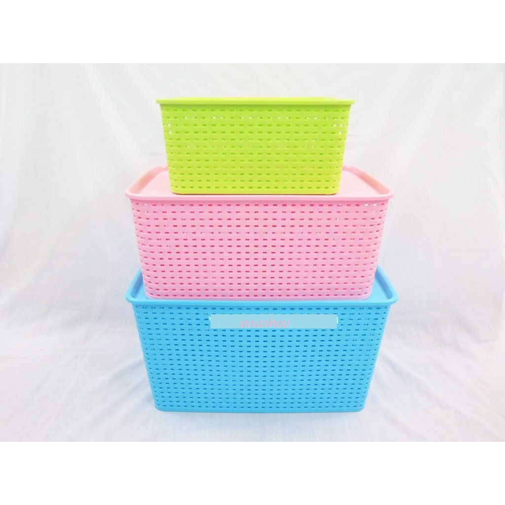 Giỏ nhựa đựng đồ có nắp 3 size Việt Nhật