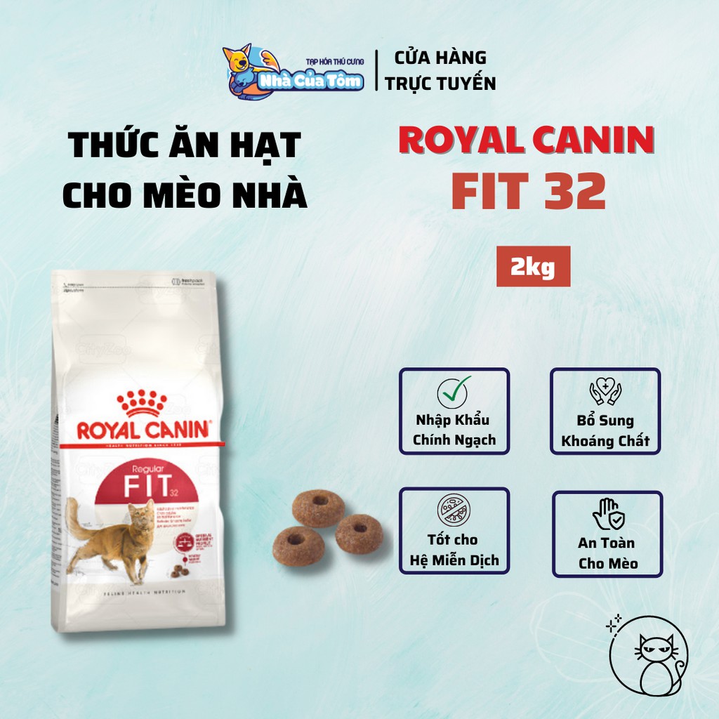 [2kg] Hạt Royal Canin Fit 32 Cho Mèo Trưởng Thành Ít Vận Động 5.0