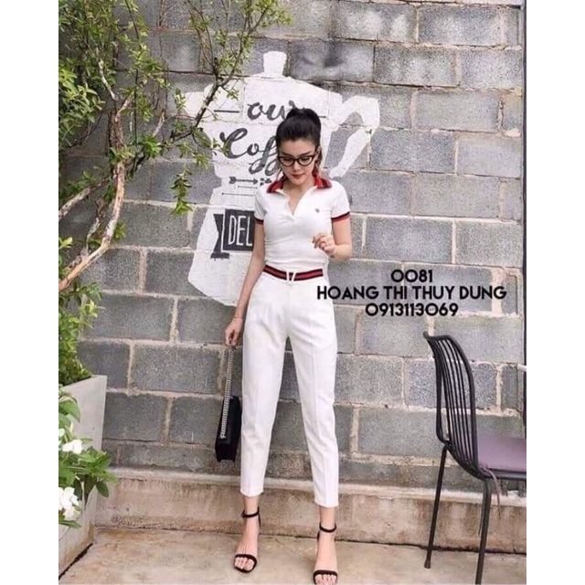 Quần baggy vải cạp viền