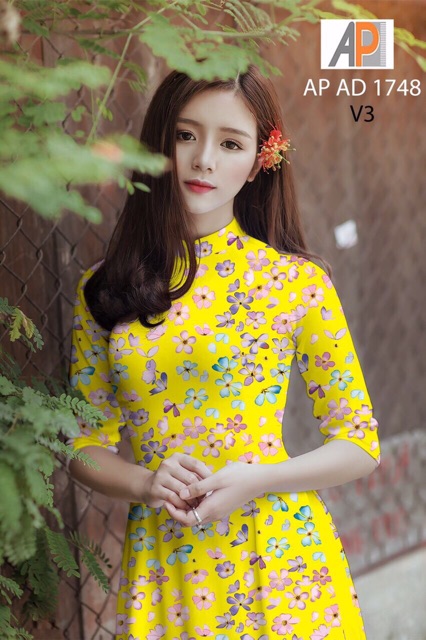 Vải áo dài hoa nhí