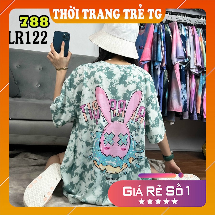 Áo thun loang màu 𝑭𝒓𝒆𝒆𝒔𝒉𝒊𝒑 Áo phông unisex LR122 vải cotton xượt poli co giãn thấm hút tốt, không xù lông