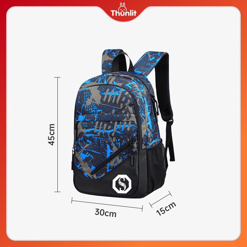 Bộ ba lô 2 món Thunlit dành cho nam sinh trung học
