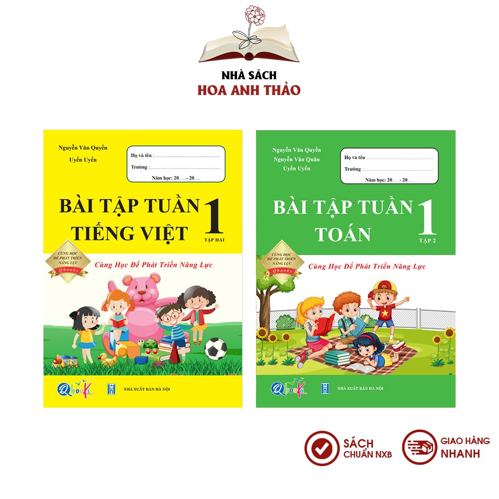 Sách - Bài tập tuần toán và tiếng việt lớp 1 học kỳ 2 Cùng phát triển năng lực Bộ 2 quyển