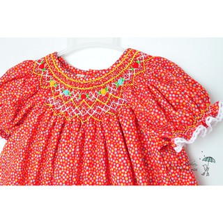 Đầm smock đỏ tết