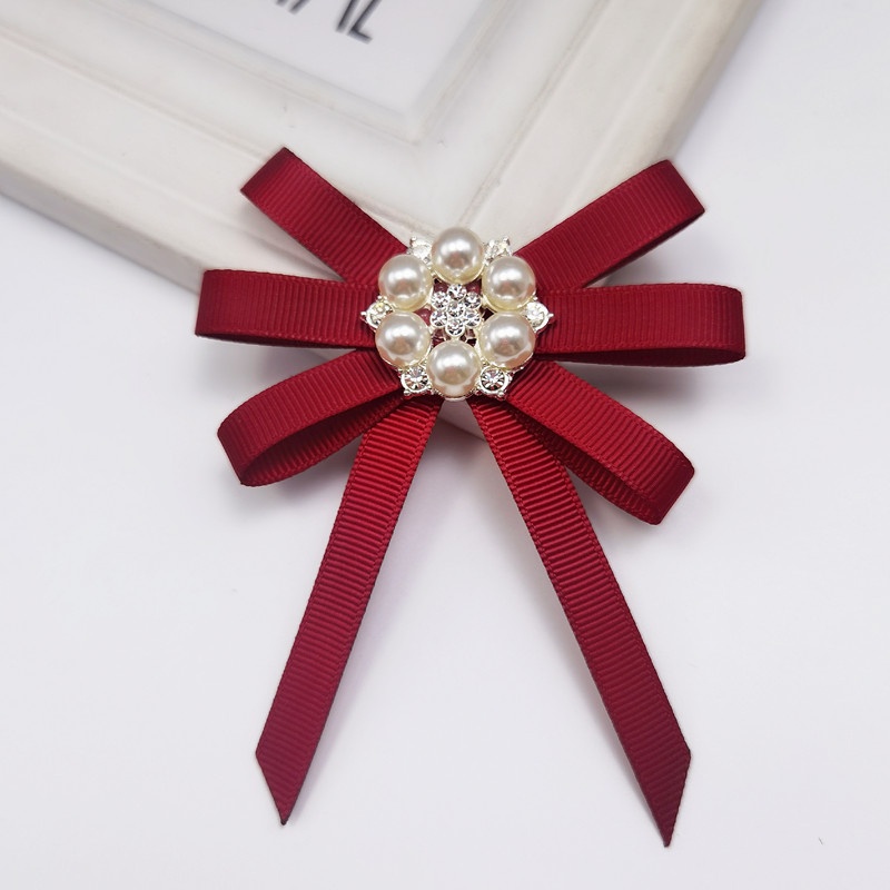 Tag Cài áo nơ lụa đơn giản sang trọng [HANN- Hoa cài áo, pk thời trang]