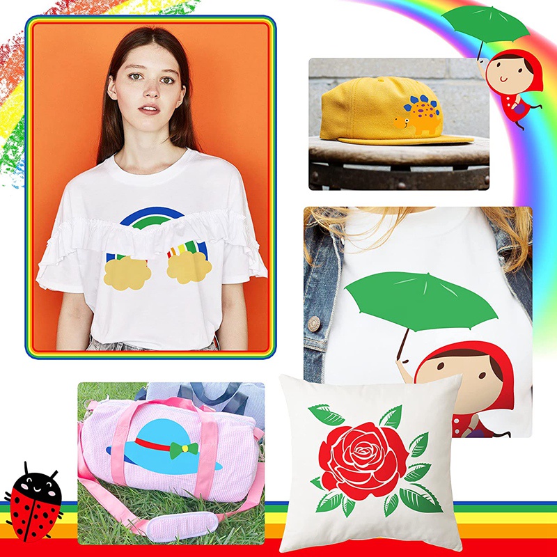 Set 15 Tấm Vinyl: 15 Tấm Dán Ủi Cho Cricut 13 Màu Các Loại HTV