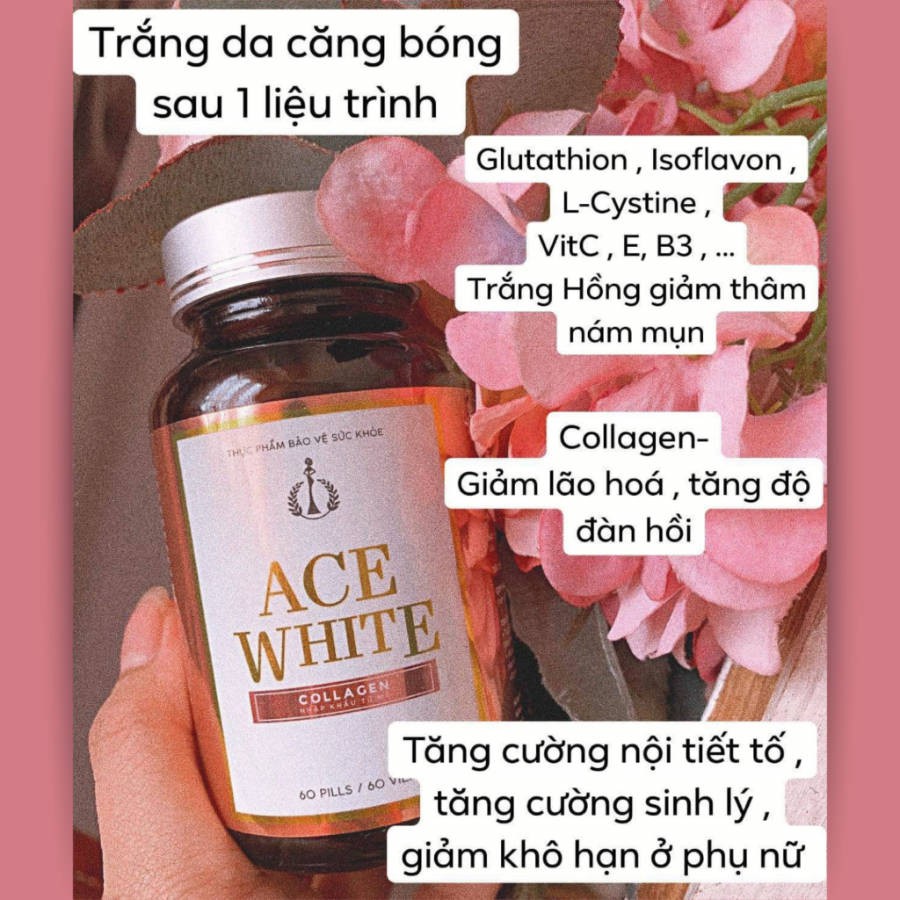 [COLLAGEN ĐẸP DA] Viên uống trắng da Collagen Ace White giúp giảm thâm, mờ nám, dưỡng trắng hồng hào, dưỡng trắng da mặt | BigBuy360 - bigbuy360.vn