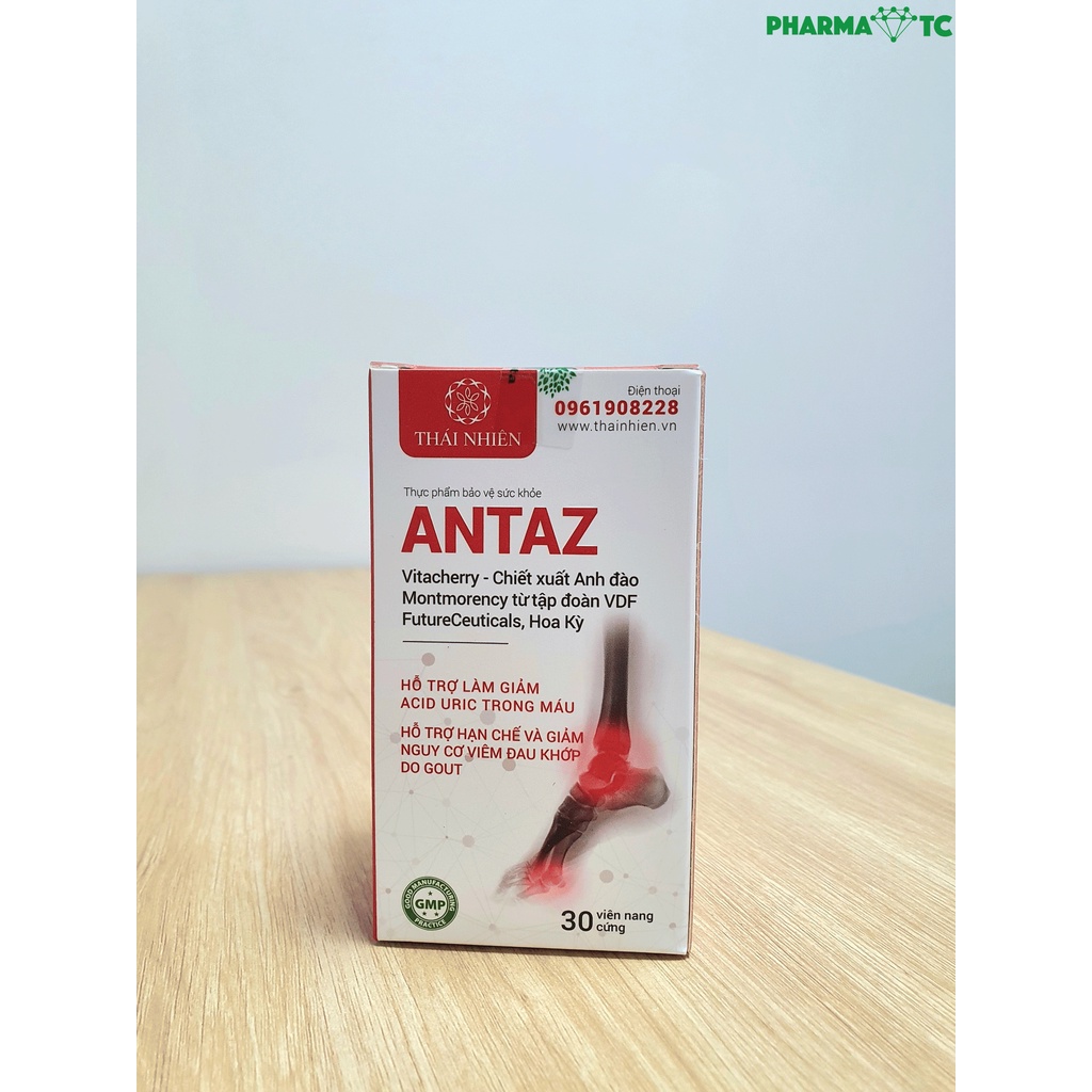 Antaz, giúp giảm viêm đau khớp do gout, giảm Acid Uric máu - Hộp 30 viên - PharmaOTC
