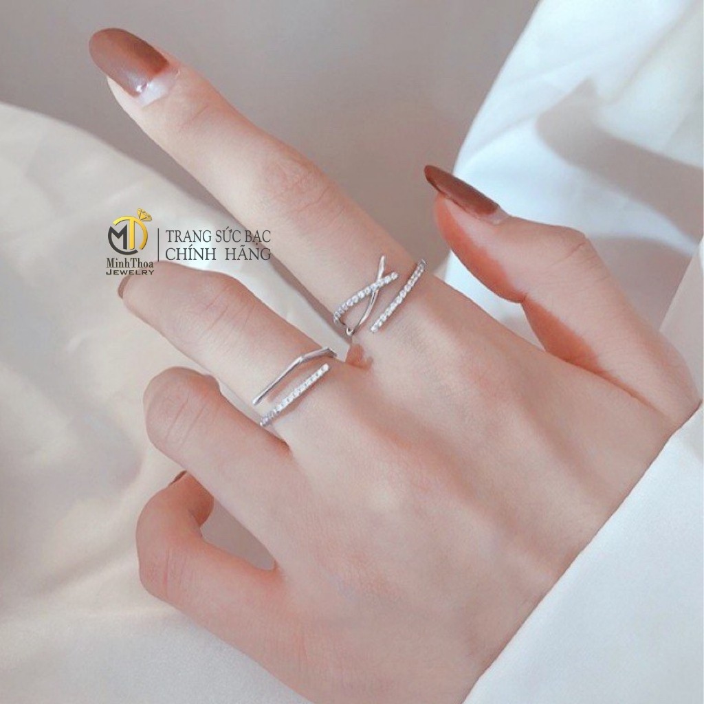 Nhẫn nữ bạc đẹp, nhẫn bạc nữ cá tính bạc 925 trang sức Minh Thoa Jewelry