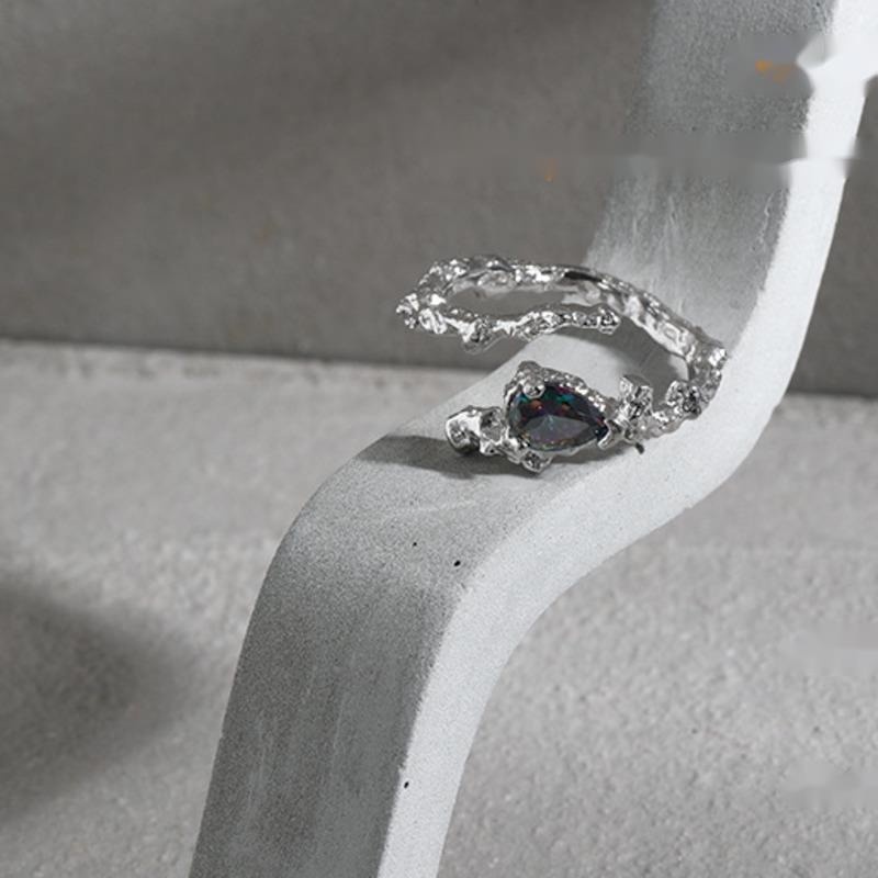 Nhẫn Hở Thiết Kế Bất Đối Xứng Phong Cách hip hop Cá Tính