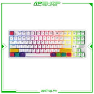 Bàn Phím AJAZZ K870T Bluetooth White RGB - Nhựa ABS