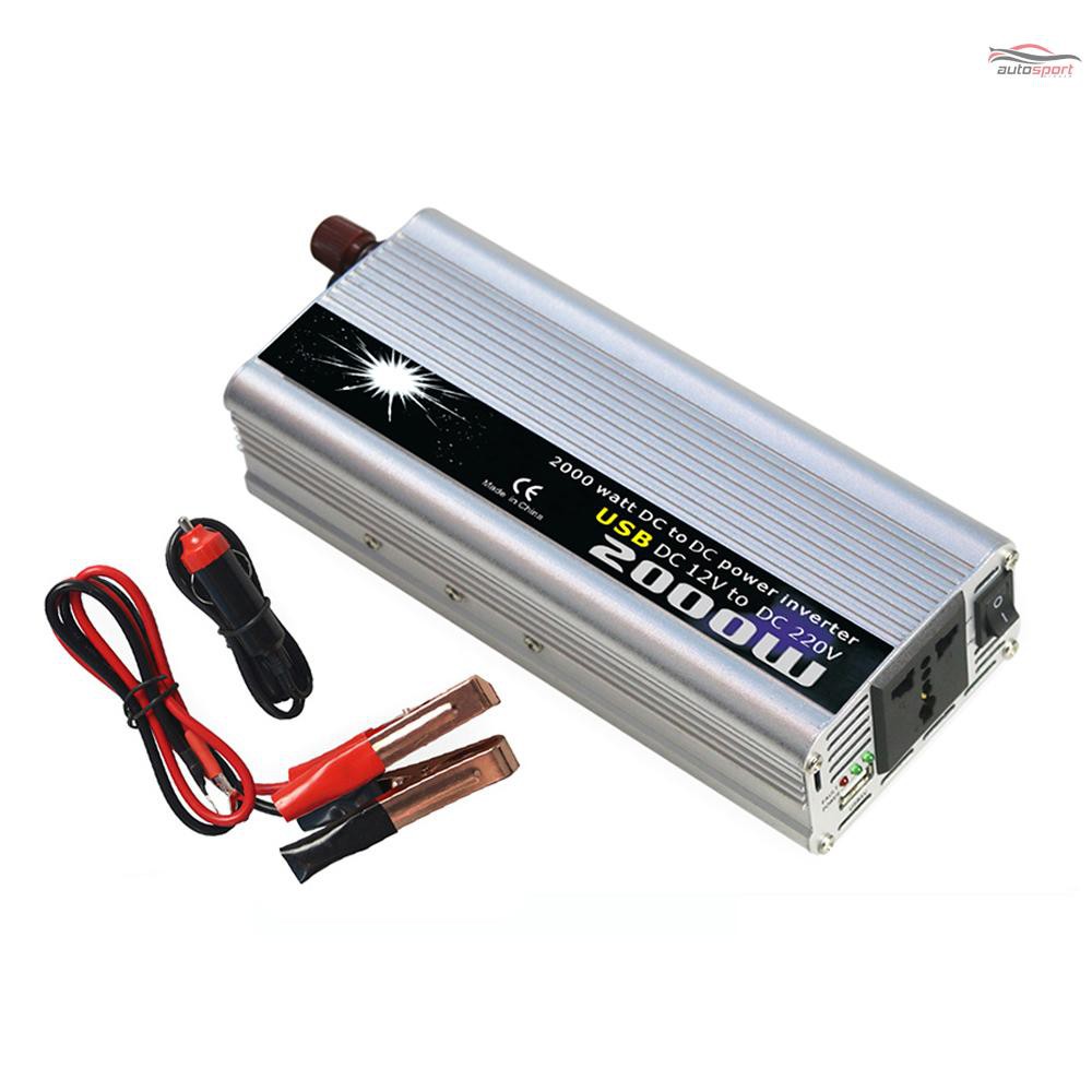 Power Inverter Vehicle Power Converter Universal Modified Sine Wave 2000W DC 12V to 220V AC