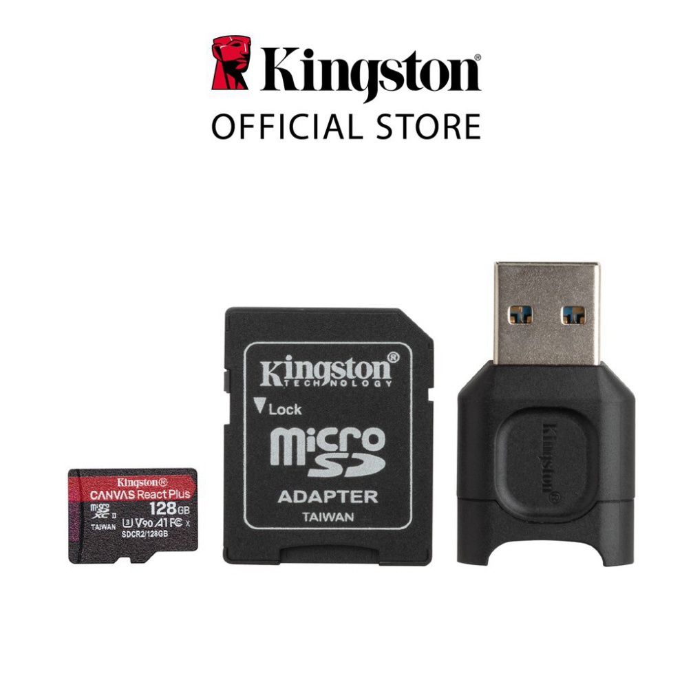 Thẻ nhớ micSDXC Kingston Canvas React Plus 128GB 300mbs/260mbs quay video UHS-II 4K/8K, Flycam HD MLPMR2/128GB | BigBuy360 - bigbuy360.vn