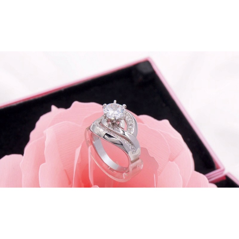 Nhẫn đá cao cz siêu phẩm bạc chuẩn phủ vàng trắng NGỌC MẬU
