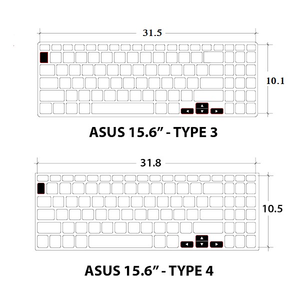 Miếng phủ bàn phím Asus 15.6"