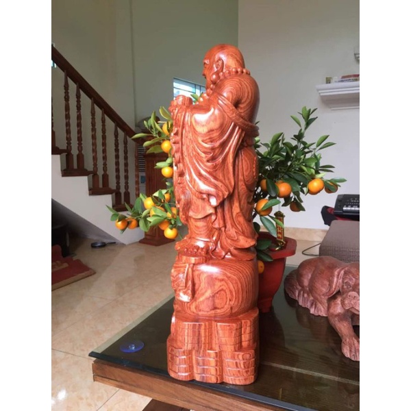 Tượng phật di lặc gỗ hương cap 40cm