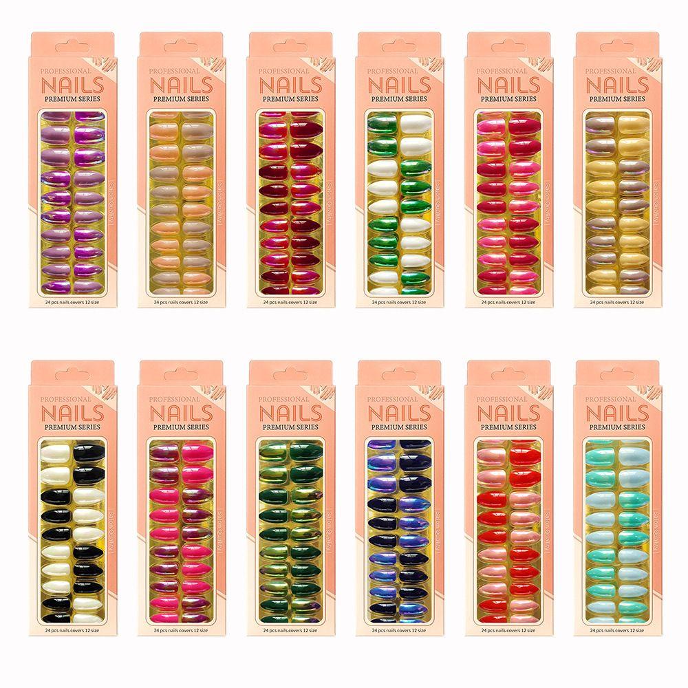HS Bộ 24 Móng Tay Giả Có Thể Tháo Rời Trang Trí Nghệ Thuật