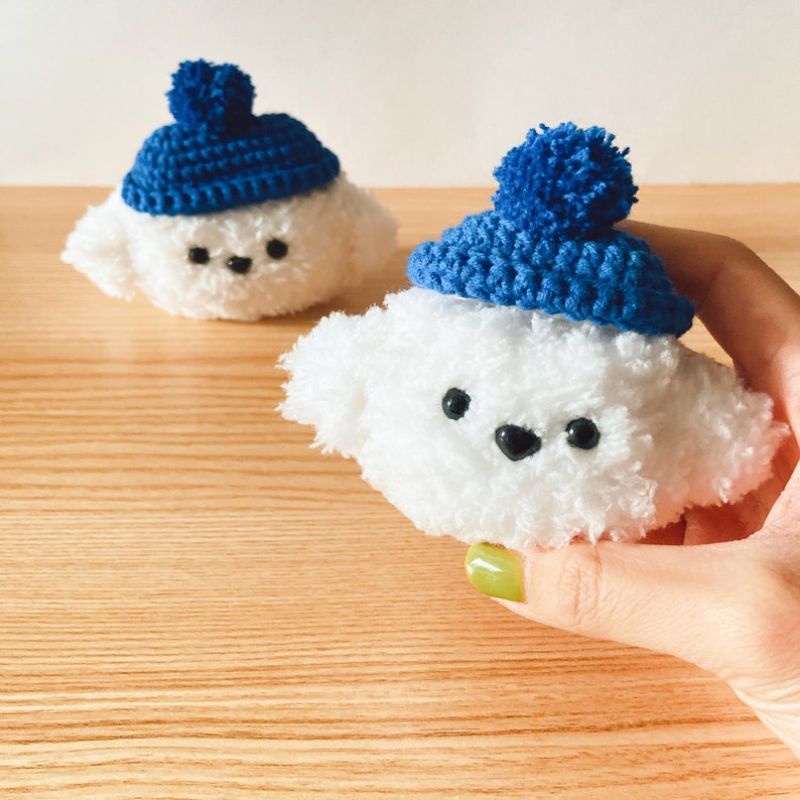 Vỏ ốp Airpod 1/2/3/pro/pro4 gấu xù móc len_handmade