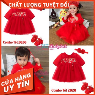 [ MẪU HOT ] Đầm Diện Tết Cho Bé Kèm Phụ Kiện Đáng Yêu [ CỬA HÀNG UY TÍN ]