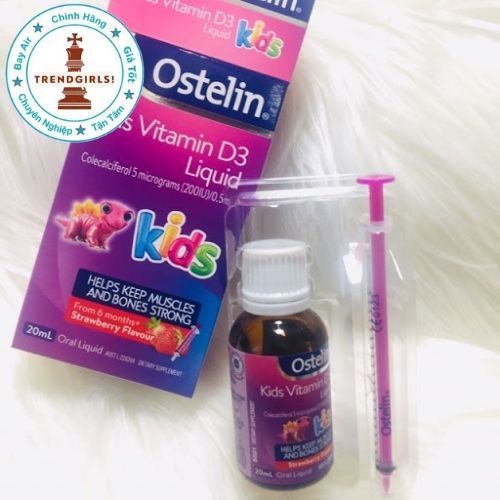 Vitamin dạng nước cho trẻ Ostelin Kids Vitamin D3 Liquid 20ml của Úc - Trend girls online