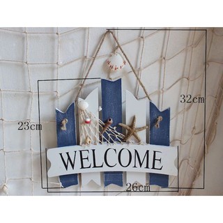 Bảng gỗ WELCOME phong cách biển