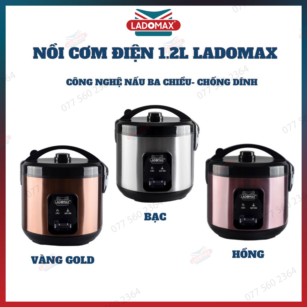 Nồi Cơm Điện 3 chiều nhiệt Ladomax HA-7818 chức năng nấu và giữ ấm siêu việt mang đến bữa cơm tròn vị