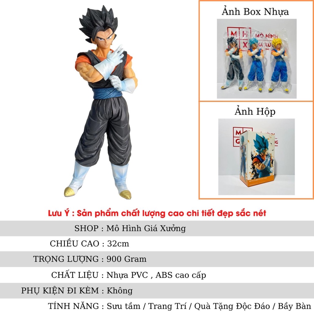 Mô hình Dragon Ball Vegito tóc đen , hàng siêu chất cao 32cm , figure mô hình 7 viên ngọc rồng , mô hình giá xưởng