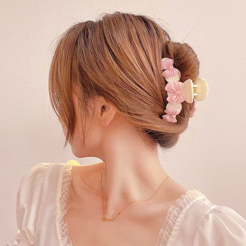 Kẹp Tóc Hình Nơ/Gấu Hồng Ngọt Ngào Thanh Lịch Cho Nữ