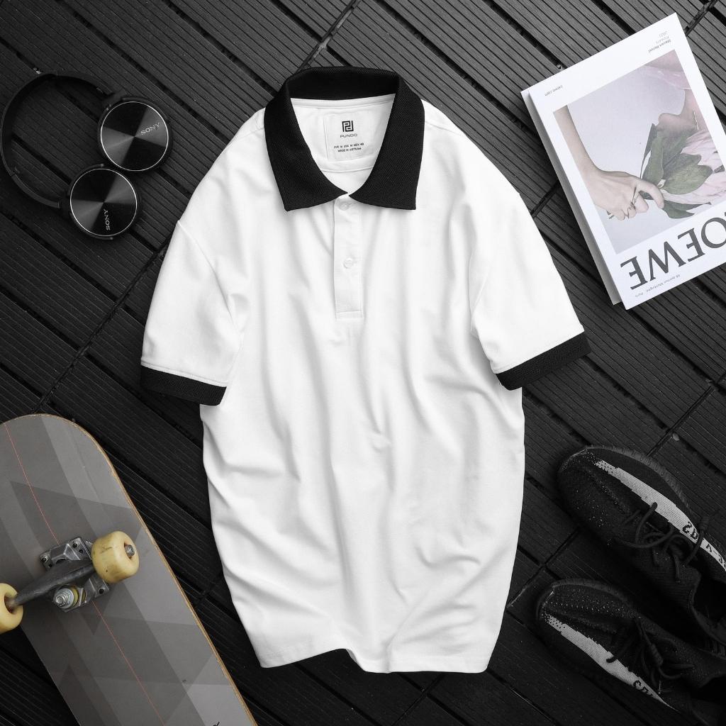 Áo thun polo nam PUNDO có cổ màu trơn chất vải mềm mát APPD49
