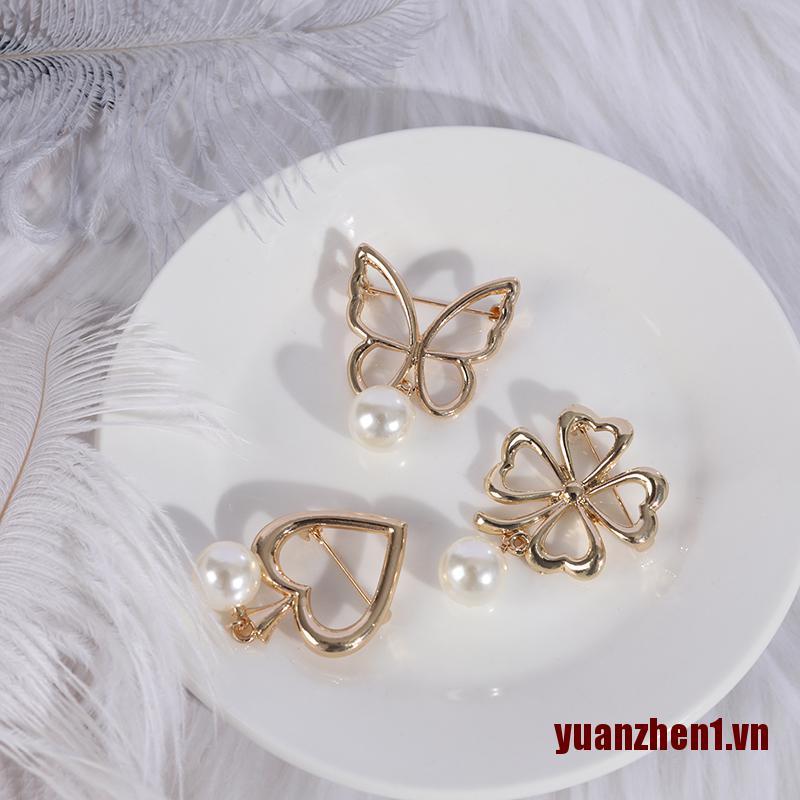 Ghim Cài Áo Đính Ngọc Trai Nhân Tạo Thời Trang