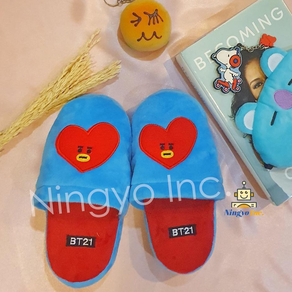 Dép Bông Đi Trong Nhà Thêu Hình Bt21 Bts