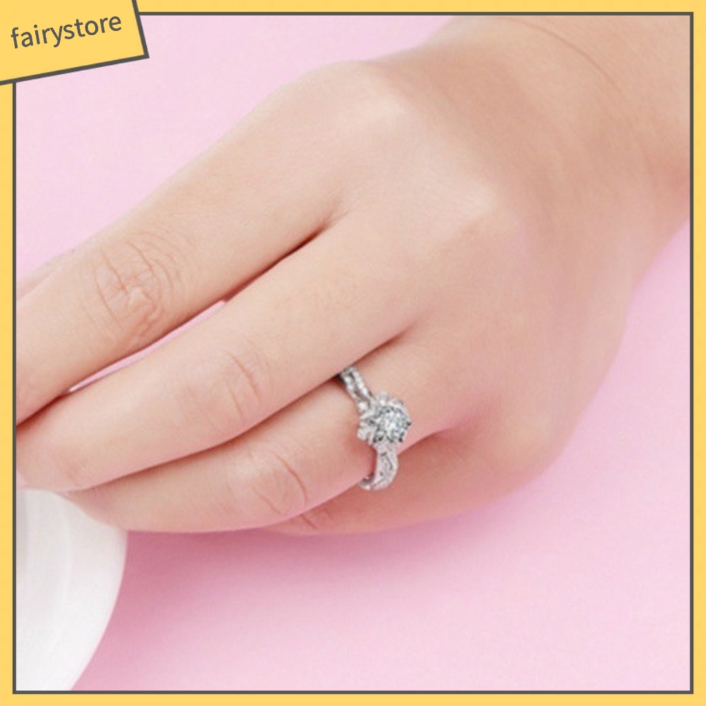 Nhẫn Hợp Kim Đính Đá Hình Hoa Xinh Xắn