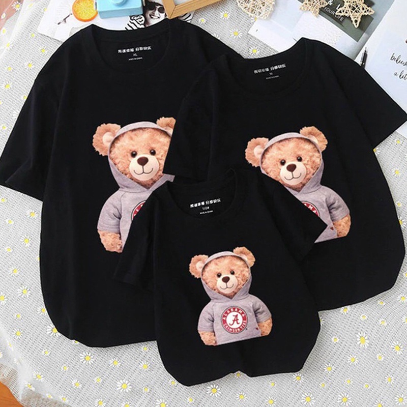 Áo Thun Gia Đình In Hình Gấu A Búp Bê Local Brand DLX Áo Gia Đình Đẹp Chất Thun 35% Cotton Cao Cấp