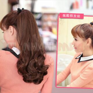 Tóc giả nối đuôi gà xoăn nhẹ