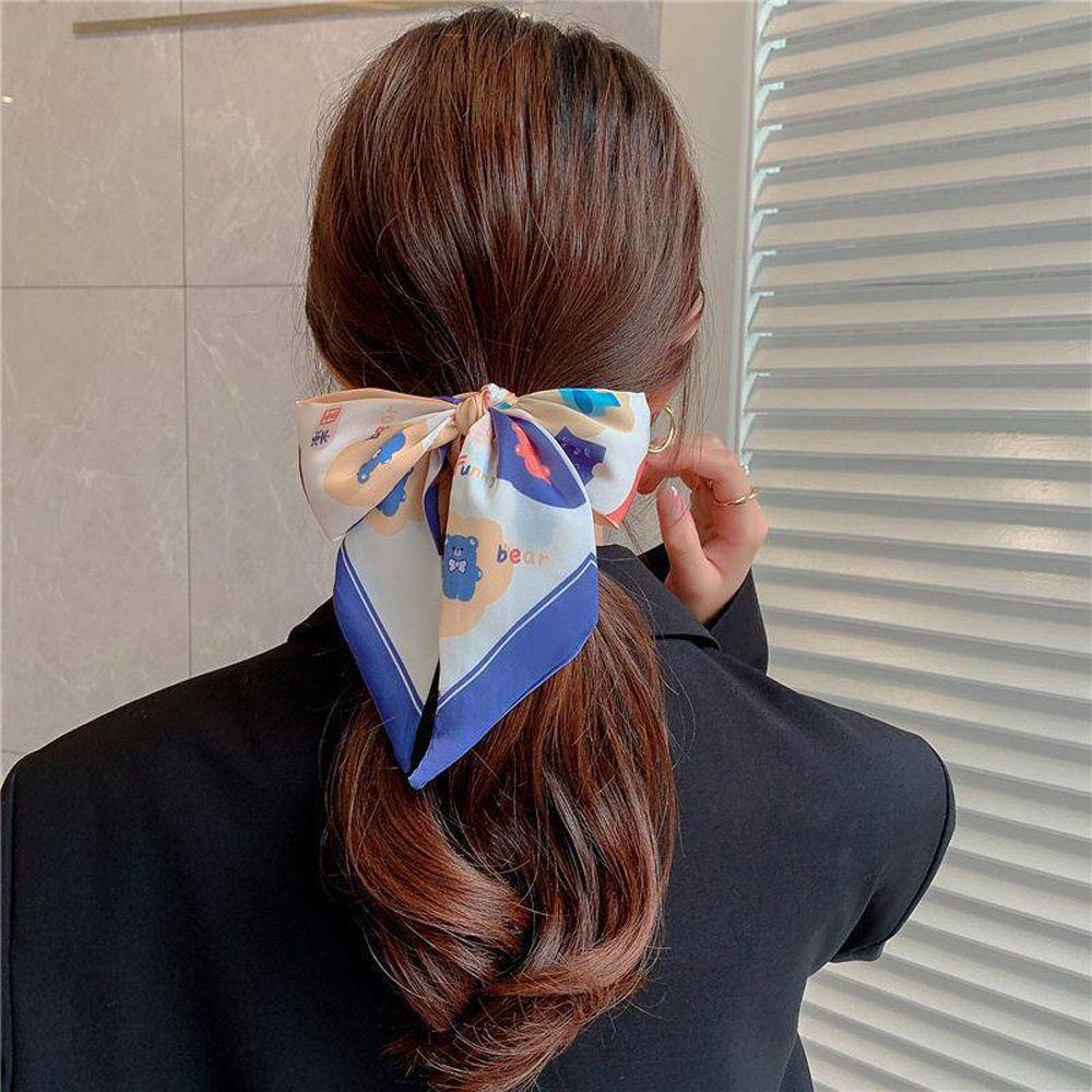 Băng Đô Cài Tóc Bằng Vải Đa Năng Hình Gấu Phong Cách Retro Cho Nữ