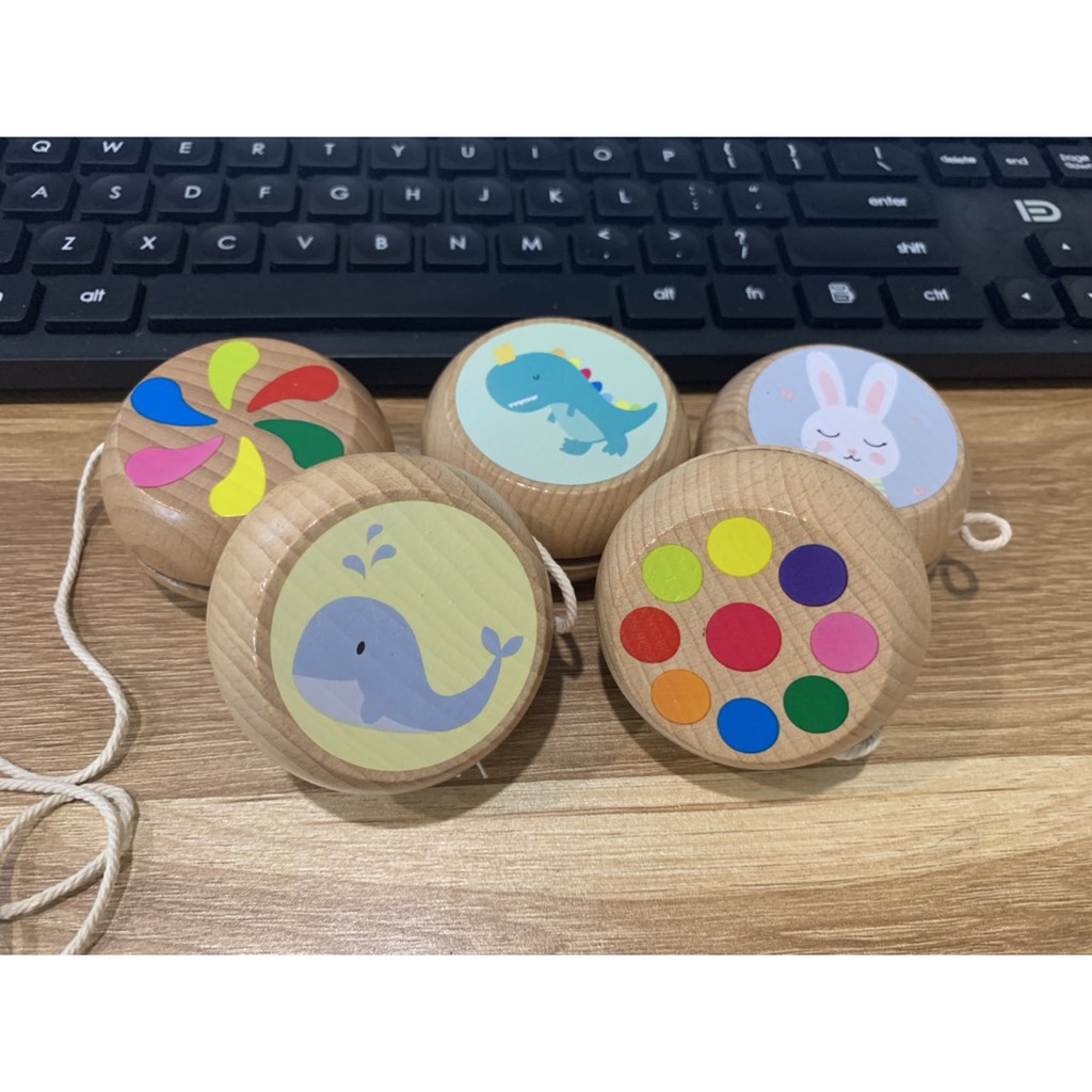 TRÒ CHƠI CON QUAY YOYO BẰNG GỖ HÌNH NGỘ NGHĨNH ĐÁNG YÊU CHO BÉ