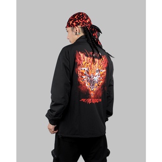 Áo Khoác Gió Nam Nữ Dù Trượt Nước Màu Đen Có Túi Trong Oversized LoneWolf -  Local Brand By XFIRE JACK-LONEWOLFDU-D322