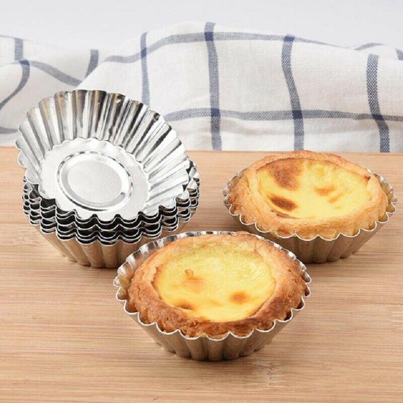 Set 10 Khuôn Nhôm Làm Bánh Tart Trứng Tiện Dụng