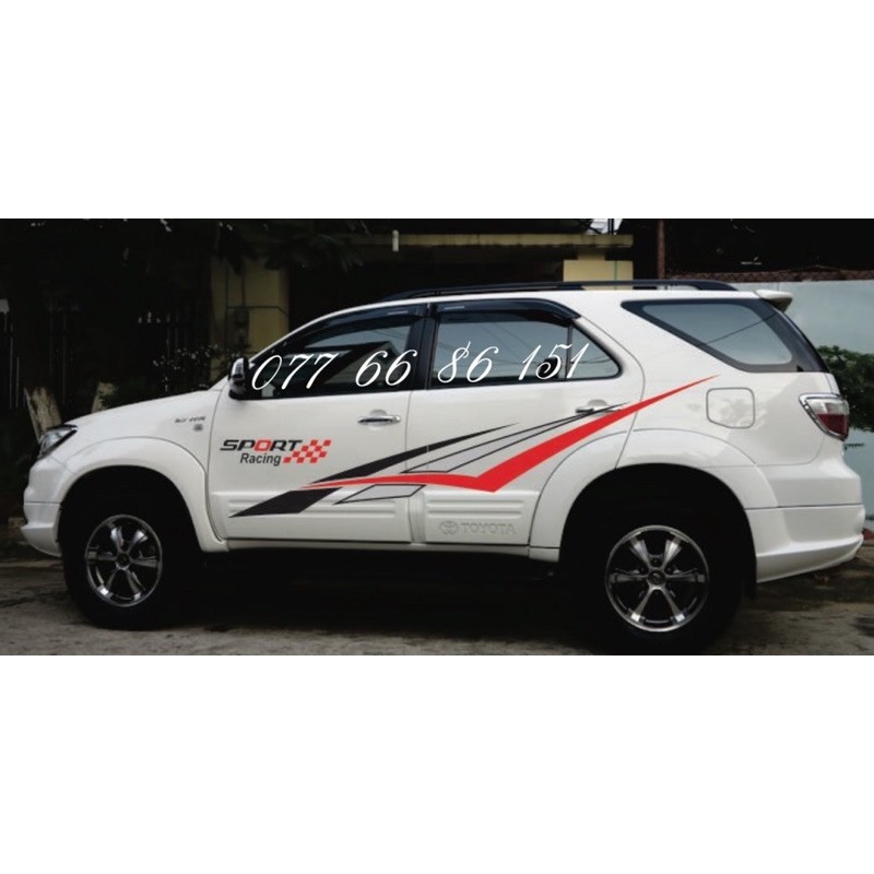 Tem Dán Sườn Xe Fortuner.Chế vô được tất cả dòng xe 7 chỗ