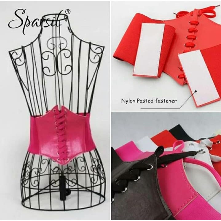 Đai nịt bụng croset da PU đen dáng chuẩn cho nữ | BigBuy360 - bigbuy360.vn