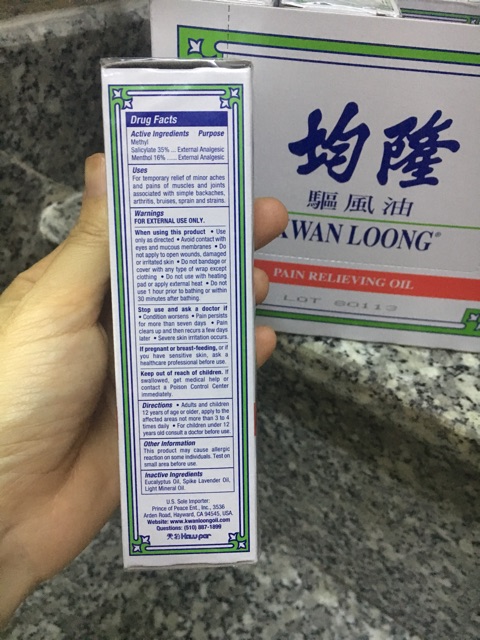 🌼Dầu nóng KWAN LOONG OIL  Pain Releiving Oil