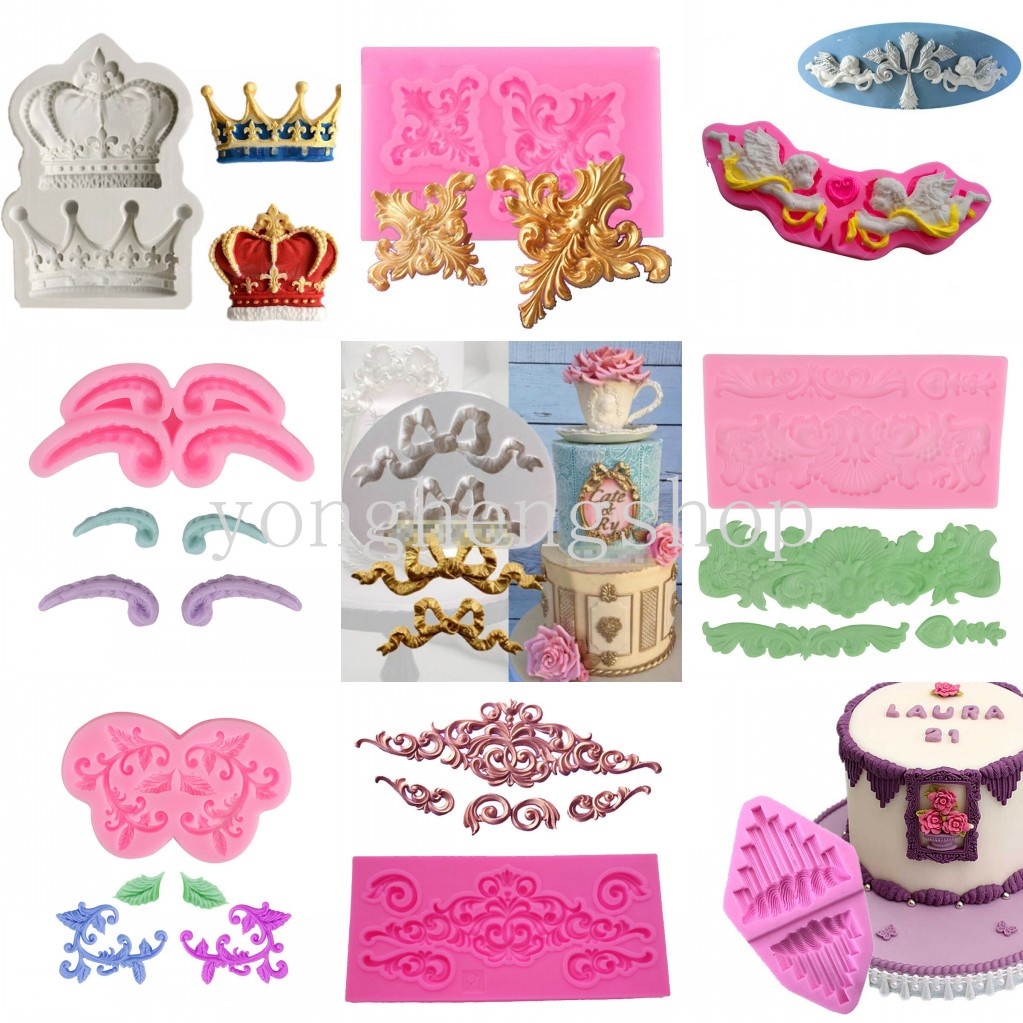 Khuôn Silicone Tạo Hình Trang Trí Bánh Phong Cách Baroque Cổ Điển