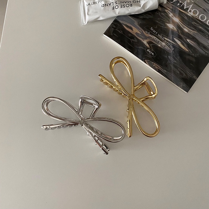 Kẹp Tóc Càng Cua Kim Loại Hình Nơ Sanh Chảnh Phong Cách Hàn Quốc