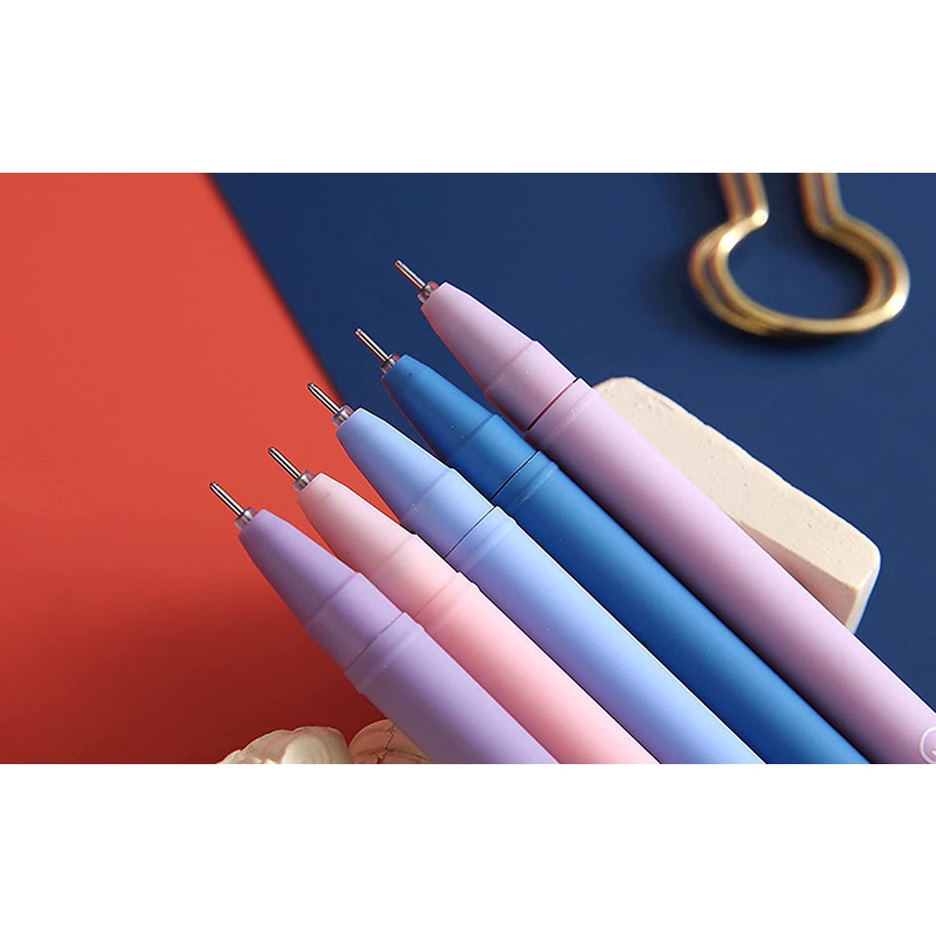 Set 6 Bút Bi Mực Đen Có Thể Thu Gọn Dễ Thương Cho Học Sinh