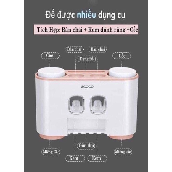 NHẢ KEM ĐÁNH RĂNG ECOCO 4 CỐC