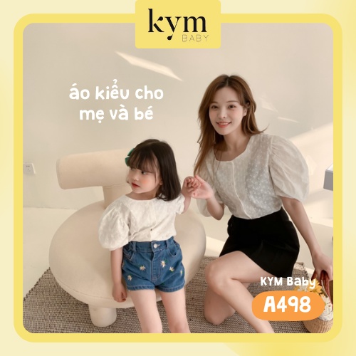 [FORM ĐẶC BIỆT XEM KỸ BẢNG SIZE] Áo blouse ngắn tay tay phồng cho bé gái A498
