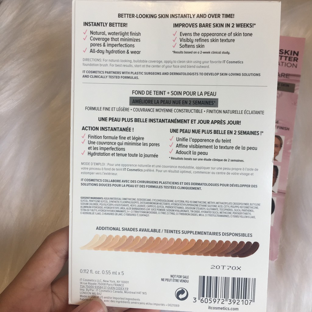 Mẫu thử kem nền IT COSMETICS Your Skin But Better Foundation | BigBuy360 - bigbuy360.vn