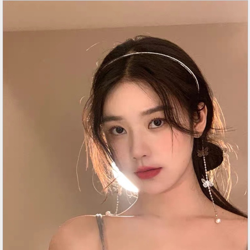 Băng Đô Cài Tóc Đính Đá Hình Bướm Phong Cách Hàn Quốc Thời Trang