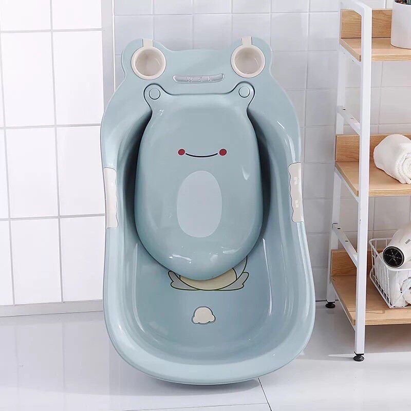 Chậu tắm ếch cao cấp có đỡ lưng cho bé, chậu tắm ếch nhựa Việt Nhật
