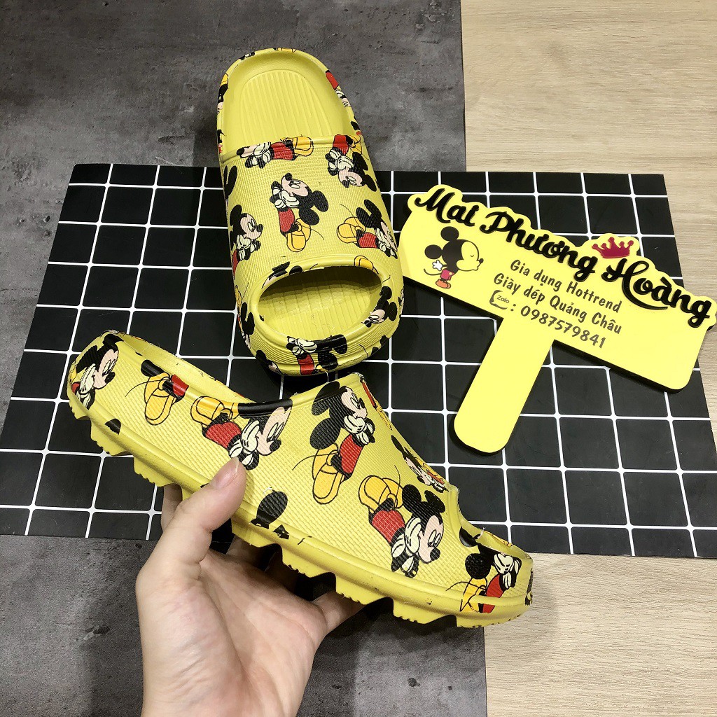 Dép quai ngang bánh mì Mickey nữ unisex siêu nhẹ MK2